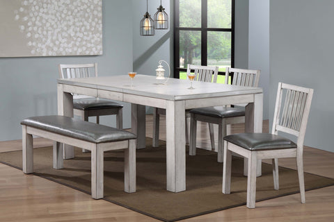 Hillsdale Dining Table Set; Table + 4 Chairs & Bench  (6 PCS. SET) - Furnlander