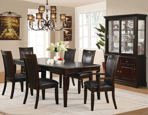 Jefferson Formal Dining Table Set;  Table + 4 Side Chairs + 2 Arm Chairs  (7 PCS. SET) - Furnlander