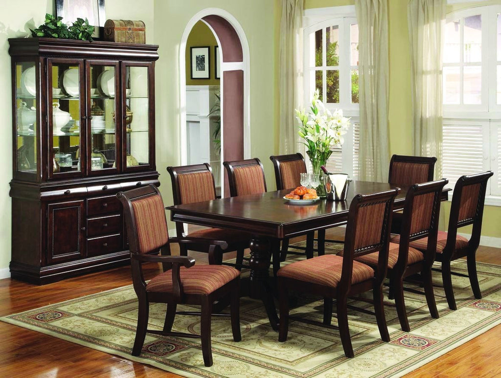 Marco Formal Dining Table Set;  Table + 4 Side Chairs + 2 Arm Chairs  (7 PCS. SET) - Furnlander