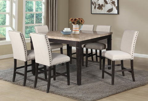 Sutton Counter Table Set;  Table + 6 Chairs  (7 PCS. SET) - Furnlander