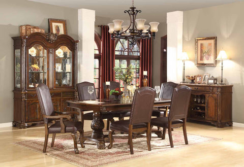 Estella Formal Dining Table Set;  Table + 4 Side Chairs + 2 Arm Chairs  (7 PCS. SET) - Furnlander