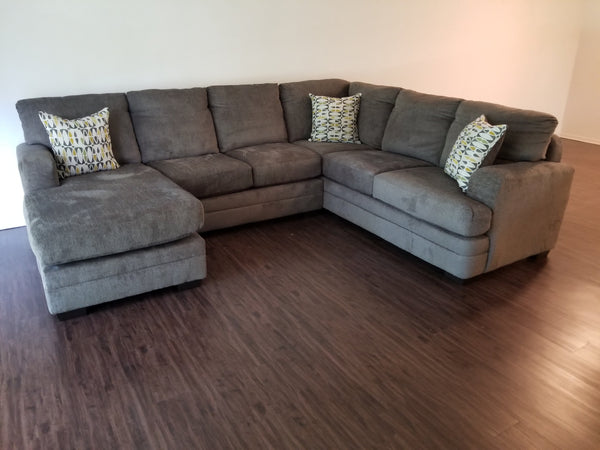 Azalea Pewter Sectional Sofa Set - Furnlander