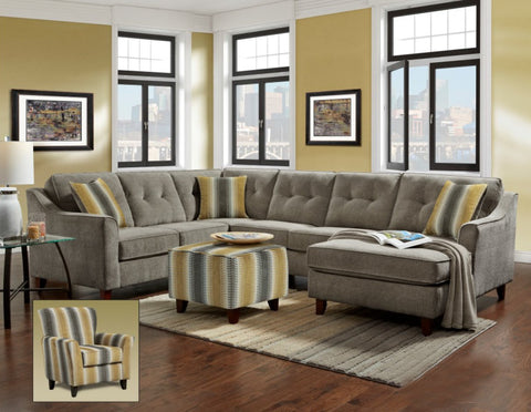 Sydney Gray Sectional Sofa Set - Furnlander