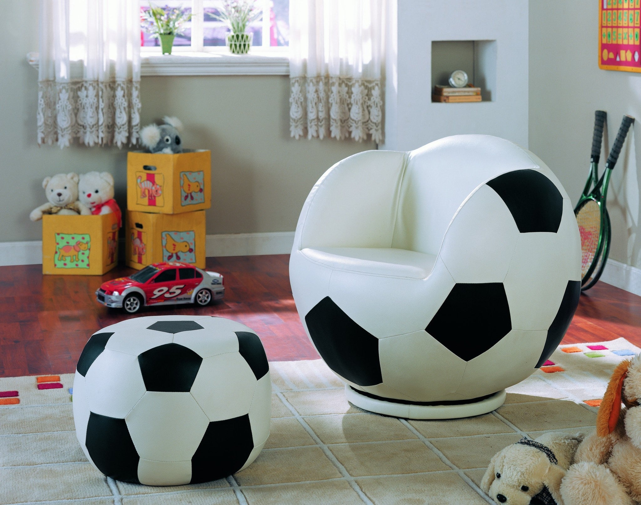 Sofa Soccer Ball Chair And Ottoman Football Kids Sofa Chair With