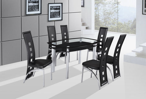 Gavin Black Dining Table Set; Table + 4 Chairs (5 PCS. SET) - Furnlander