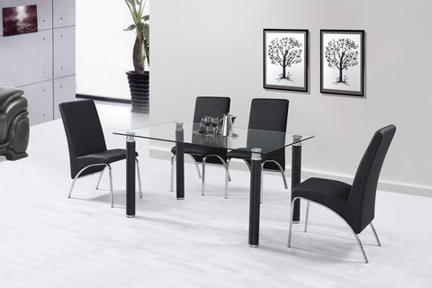 Rosso Dining Table Set;  Table + 4 Chairs  (5 PCS. SET) - Furnlander