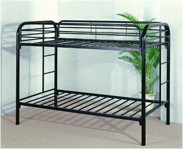 Twin / Twin Metal Bunk Bed Black - Furnlander