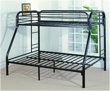 Twin / Full Metal Bunk Bed Black - Furnlander