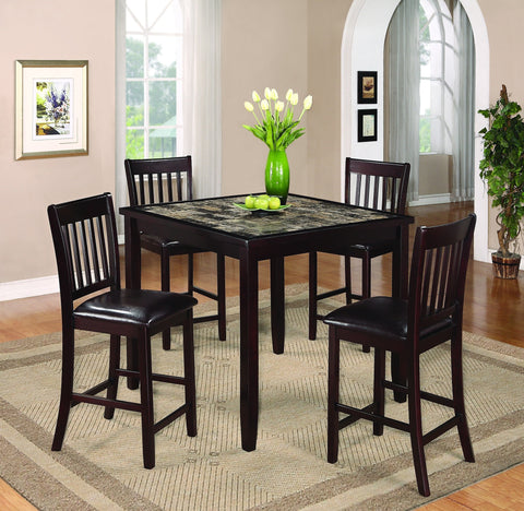 Addison Counter Table Set;  Table + 4 Chairs  (5 PCS. SET) - Furnlander