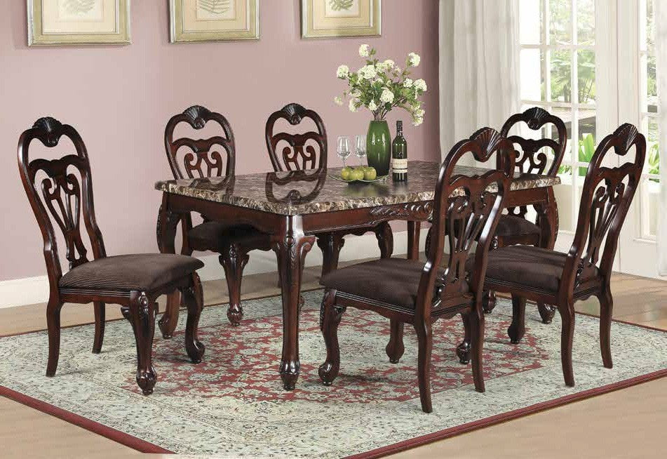 Regalia Dining Table Set;  Table + 6 Chairs  (7 PCS. SET) - Furnlander