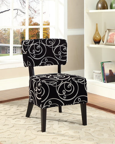 Black Swirl Accent Chair - Furnlander
